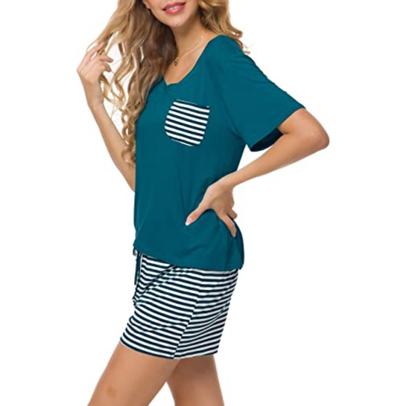 Striped Short Sleeve Women NightwearStriped Short Sleeve Women Nightwear - View 25