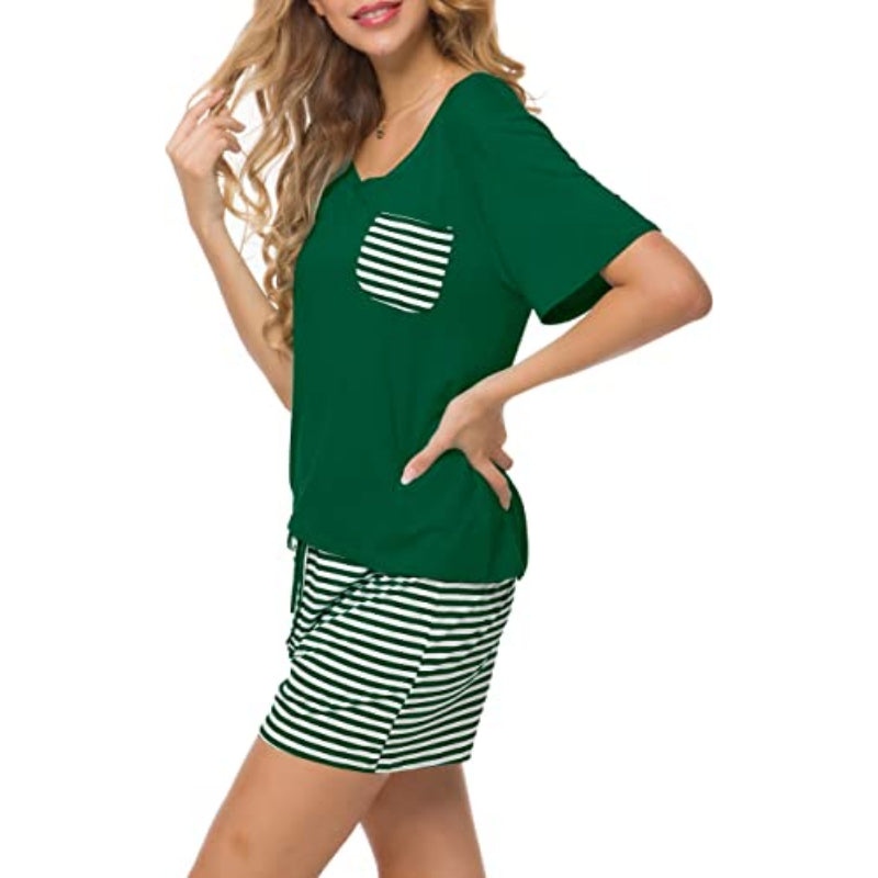 Striped Short Sleeve Women NightwearStriped Short Sleeve Women Nightwear - View 7