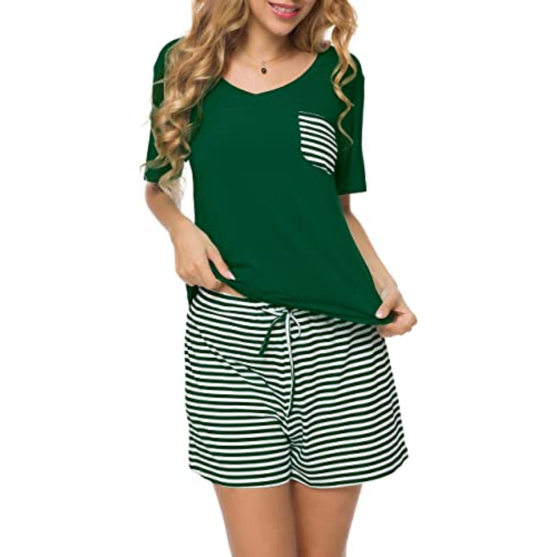 Striped Short Sleeve Women NightwearStriped Short Sleeve Women Nightwear - View 15