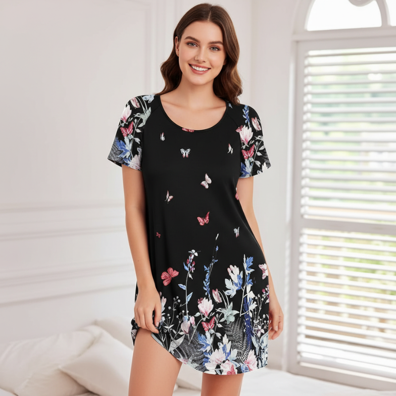 Pack Of 3 Nightgown With Short Sleeves And Button Front For Women