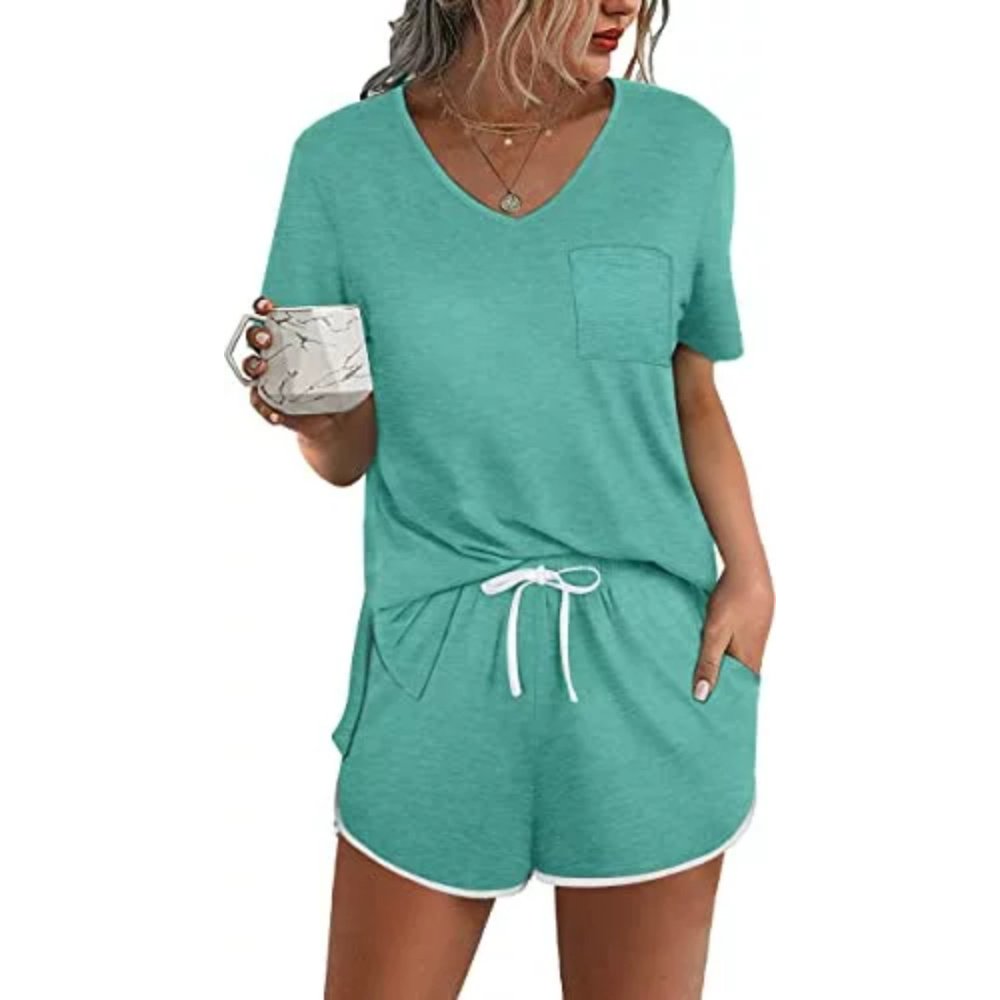 Short Sleeve Pajama Set For WomenShort Sleeve Pajama Set For Women - View 9