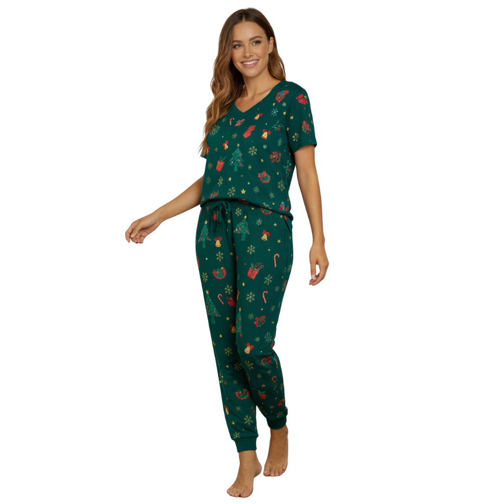 2 Piece Lounge Set With Short Sleeve Top