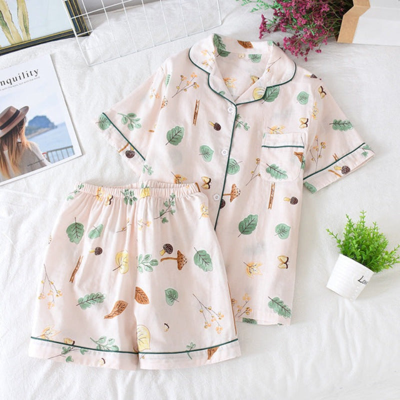 Short Sleeve Shorts Ladies Pajama Set