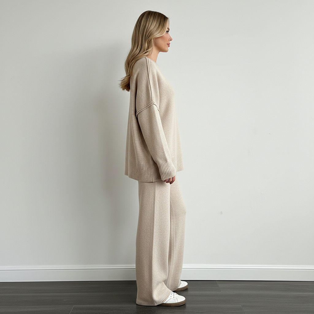 Cozy Oversized High Collar Knit Set