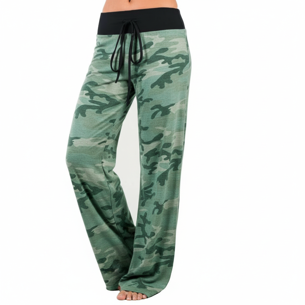 Stretch Floral Palazzo Lounge Pants for Women