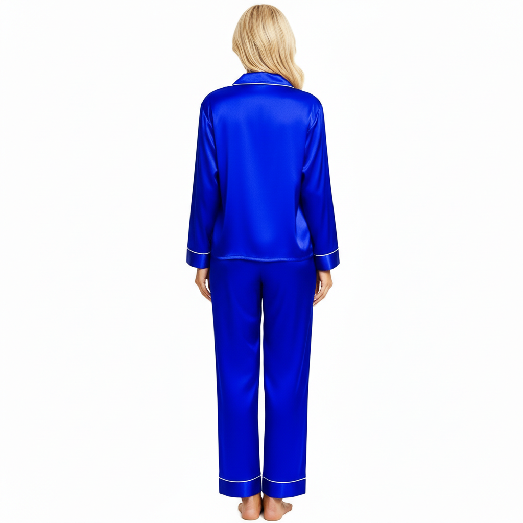 Long Sleeve Button Down Pajama Set For Women Sleepwear