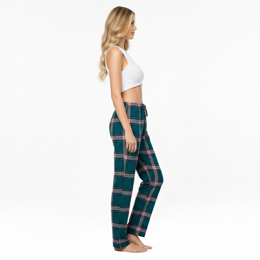 Comfortable Plaid Cotton Lounge Pajama Pants for Women