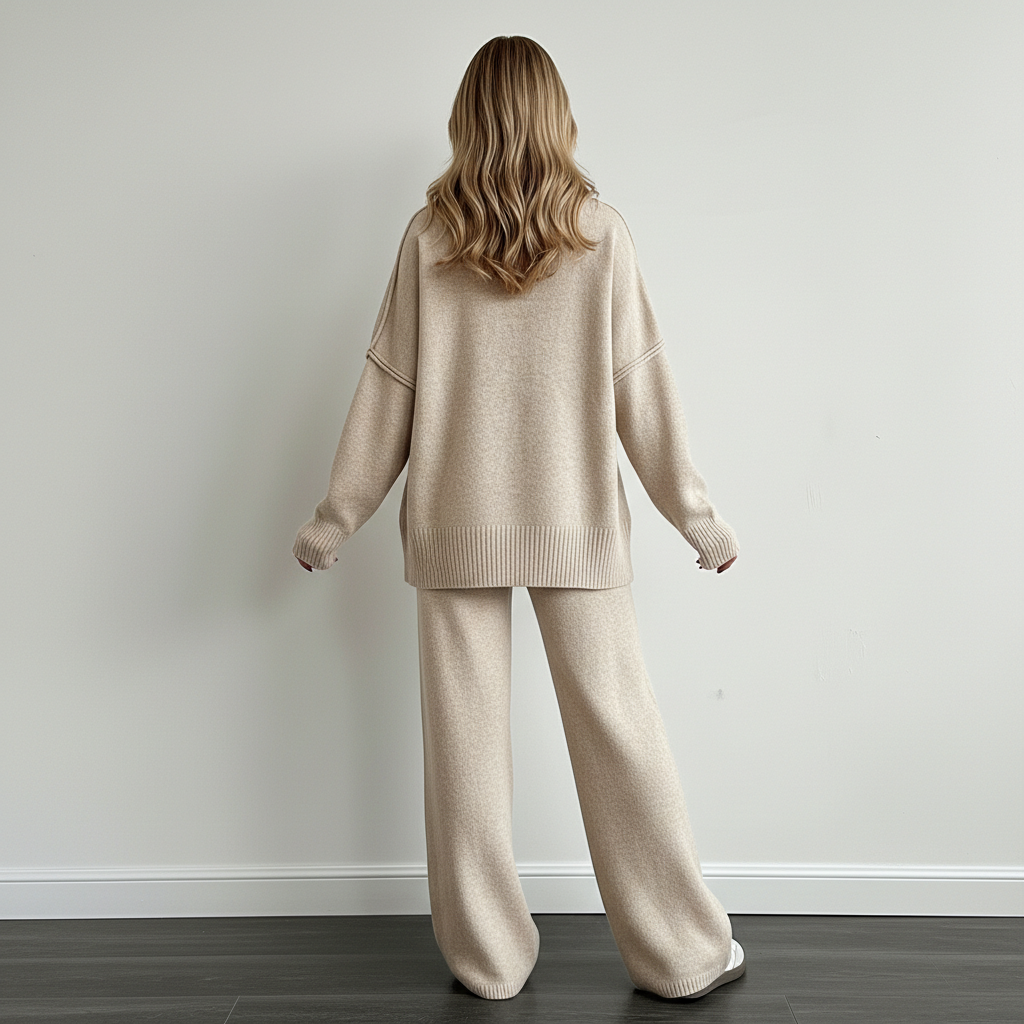 Cozy Oversized High Collar Knit Set