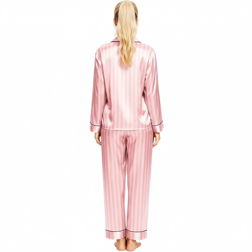 Long Sleeve Button Down Pajama Set For Women Sleepwear