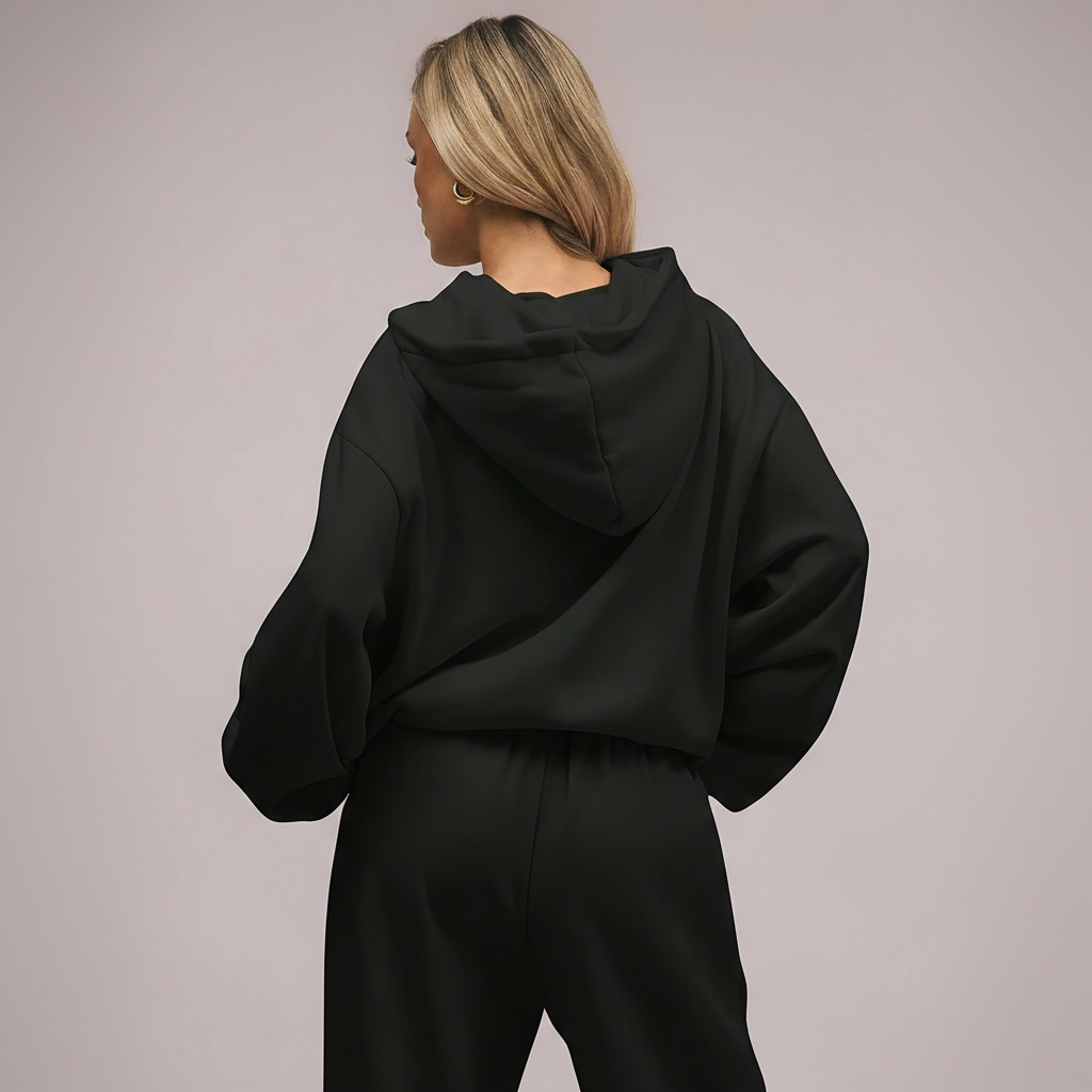 Two Piece Oversized Hoodie And Loose Fit Sweatpants Set With Pockets For Women