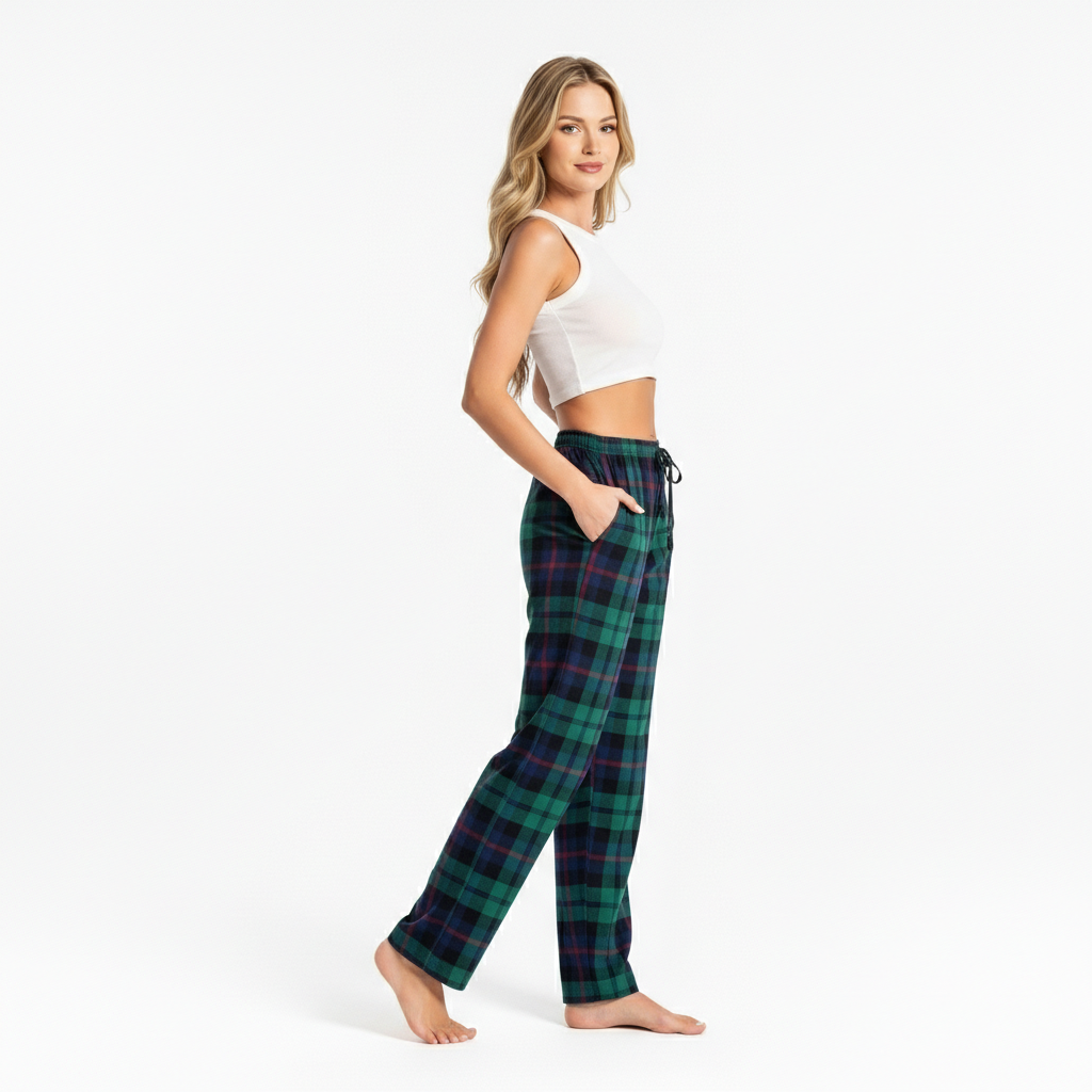 Comfortable Plaid Cotton Lounge Pajama Pants for Women