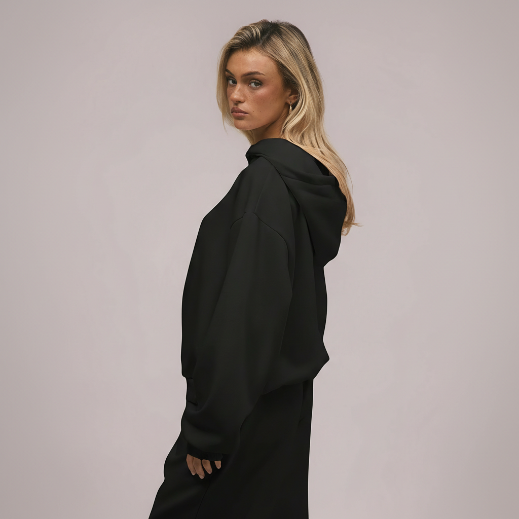 Two Piece Oversized Hoodie And Loose Fit Sweatpants Set With Pockets For Women