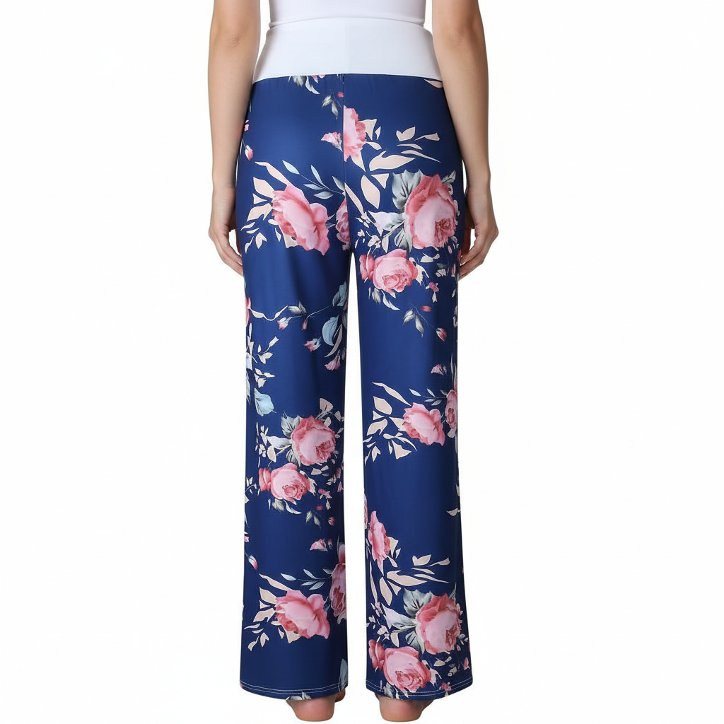 Stretch Floral Palazzo Lounge Pants for Women