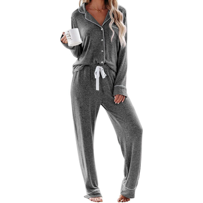 Long Sleeve Button Down Pajama Set-Original Pajamas
