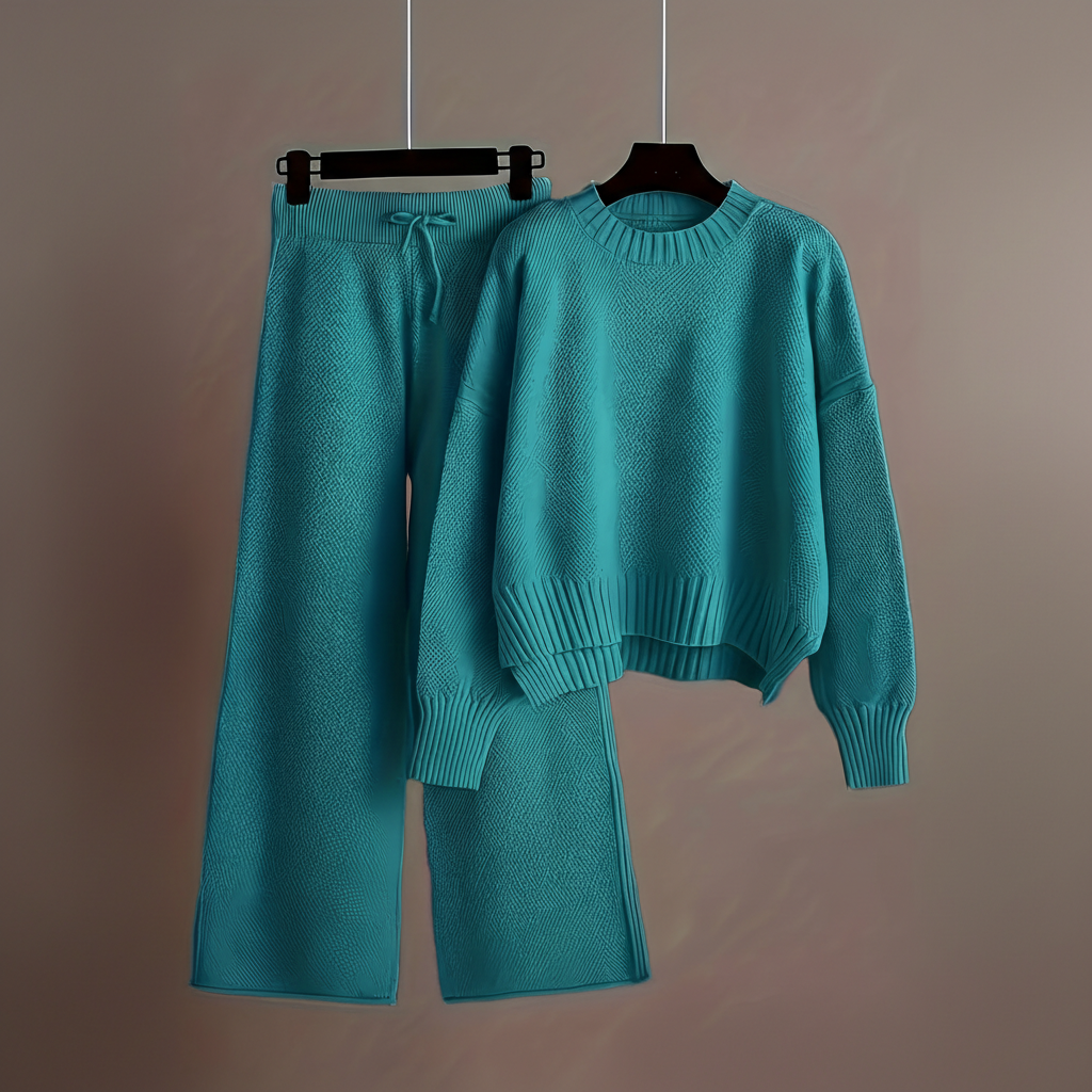 Seed Stitch Knit Sweater Pants Set