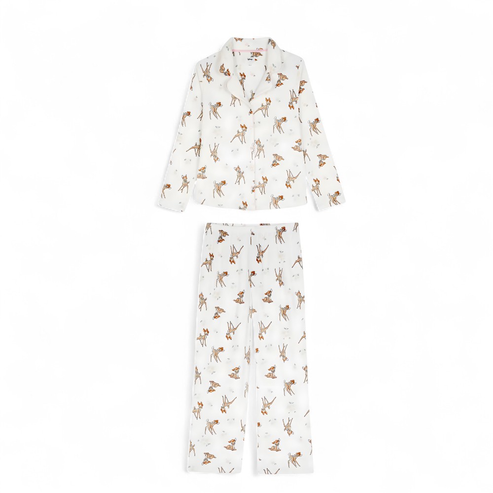 Bambi Printed Long Sleeve Pajama Set