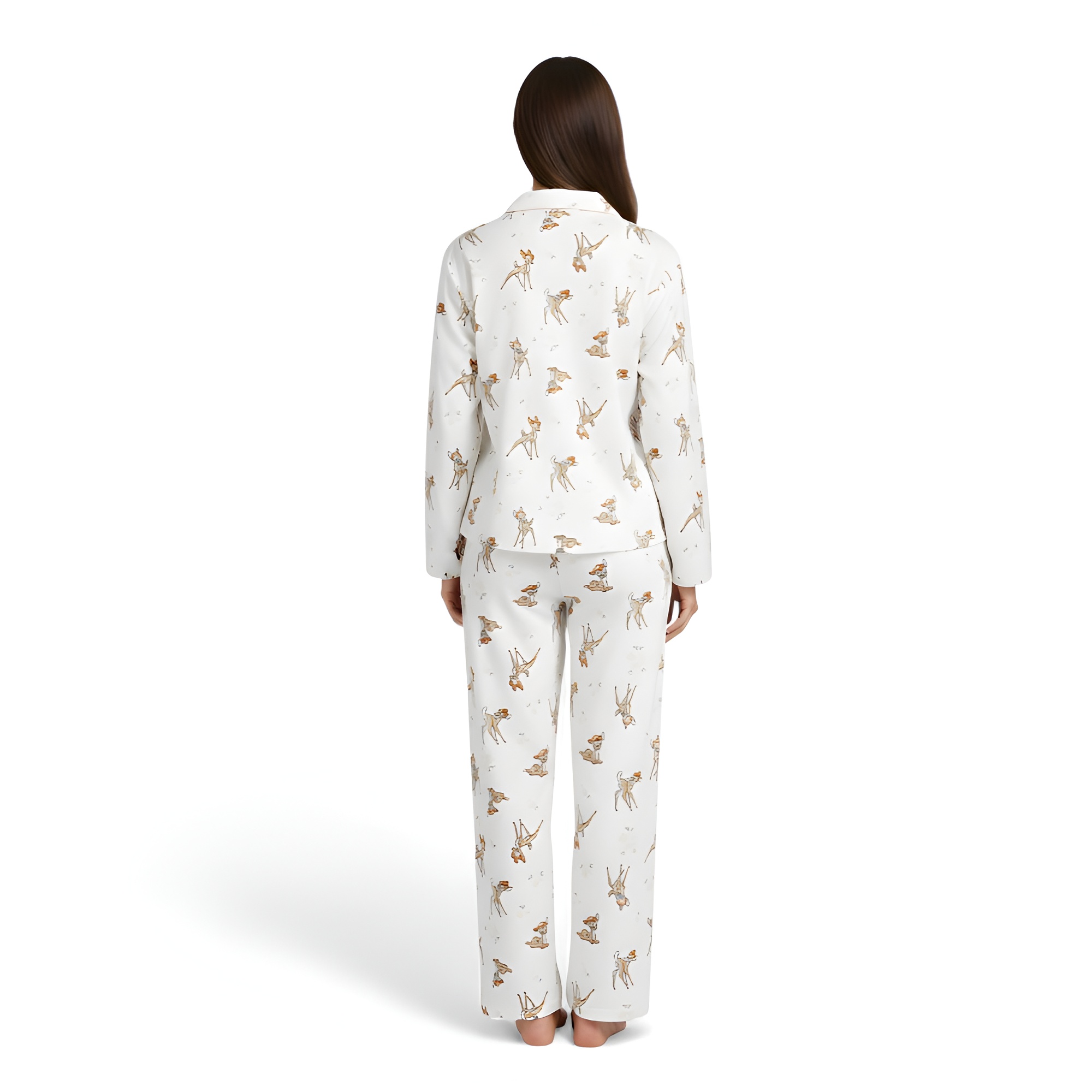 Bambi Printed Long Sleeve Pajama Set
