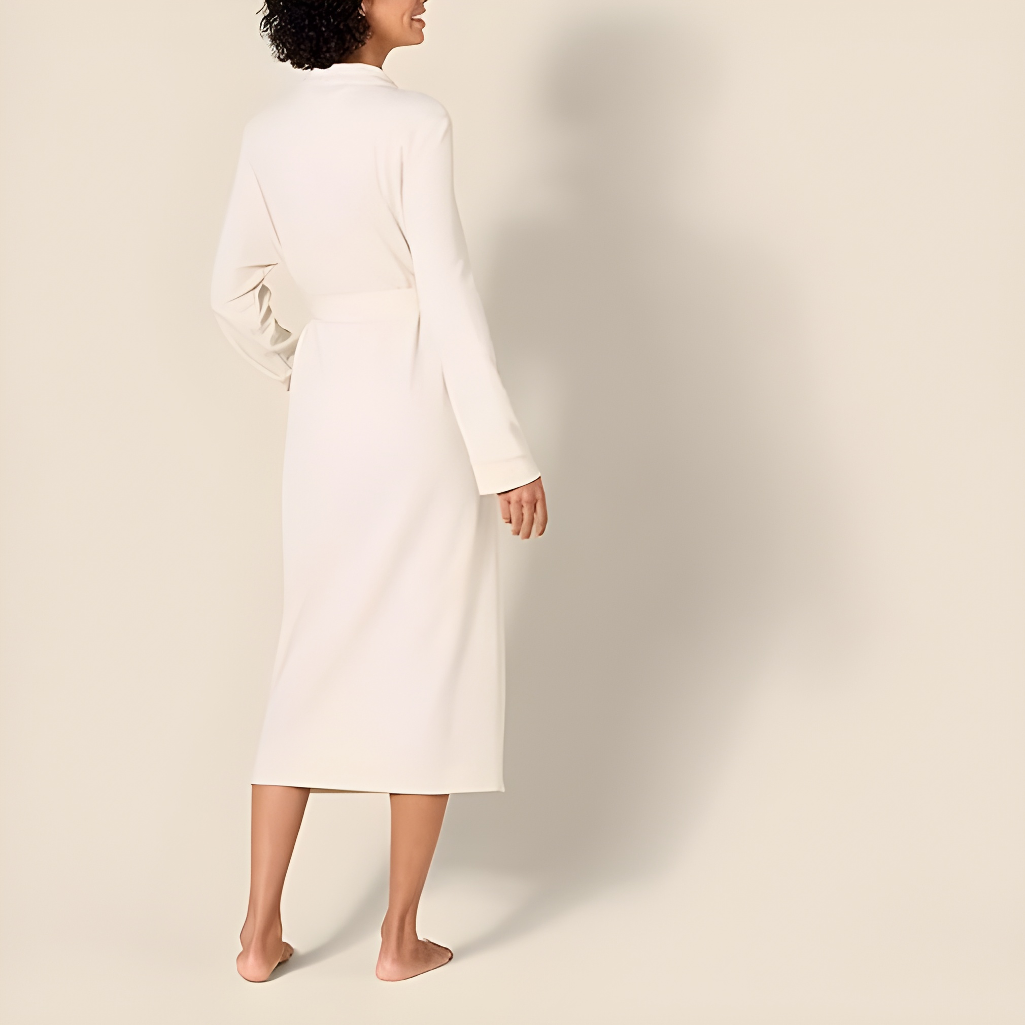 Lightweight Waffle Knit Full Length Bathrobe Home Wear For Women