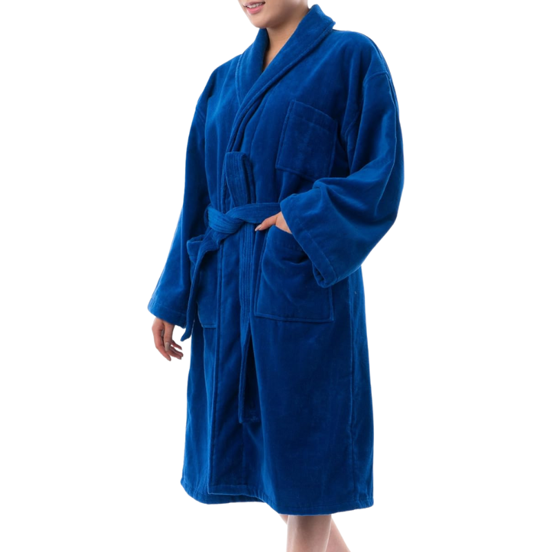 Soft Terry Bathrobe With Shawl Collar And Belt
