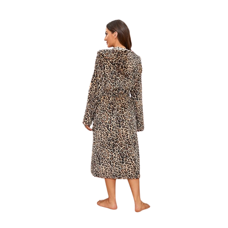 Soft Hooded Fleece Bathrobe For Women