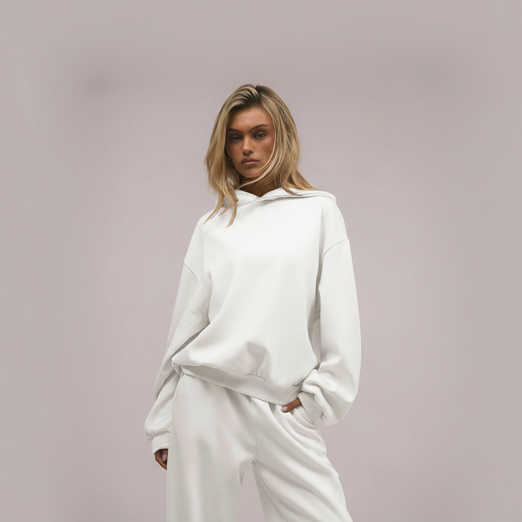 Two Piece Oversized Hoodie And Loose Fit Sweatpants Set With Pockets For Women