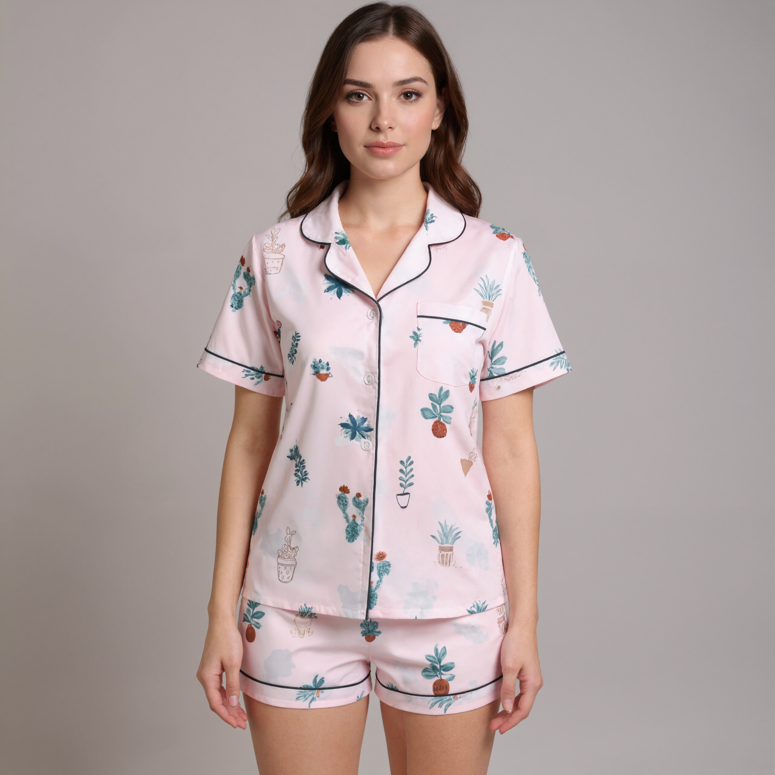 Casual Short Style Sleepwear SetCasual Short Style Sleepwear Set - View 2