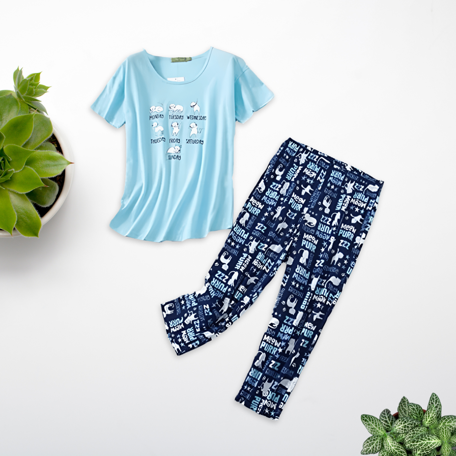 Casual Style Two Piece Sleep Set