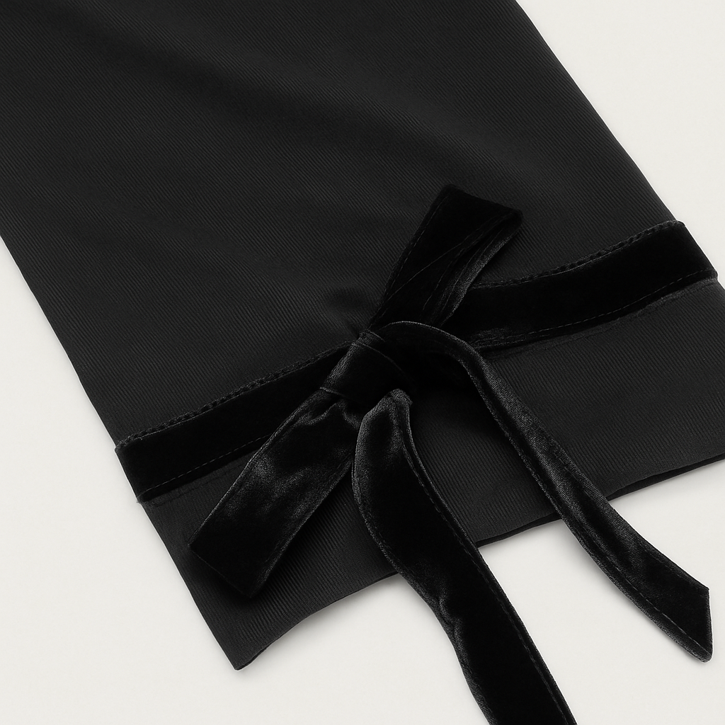 Modal Soft Velvet Trim Long Pajama Set