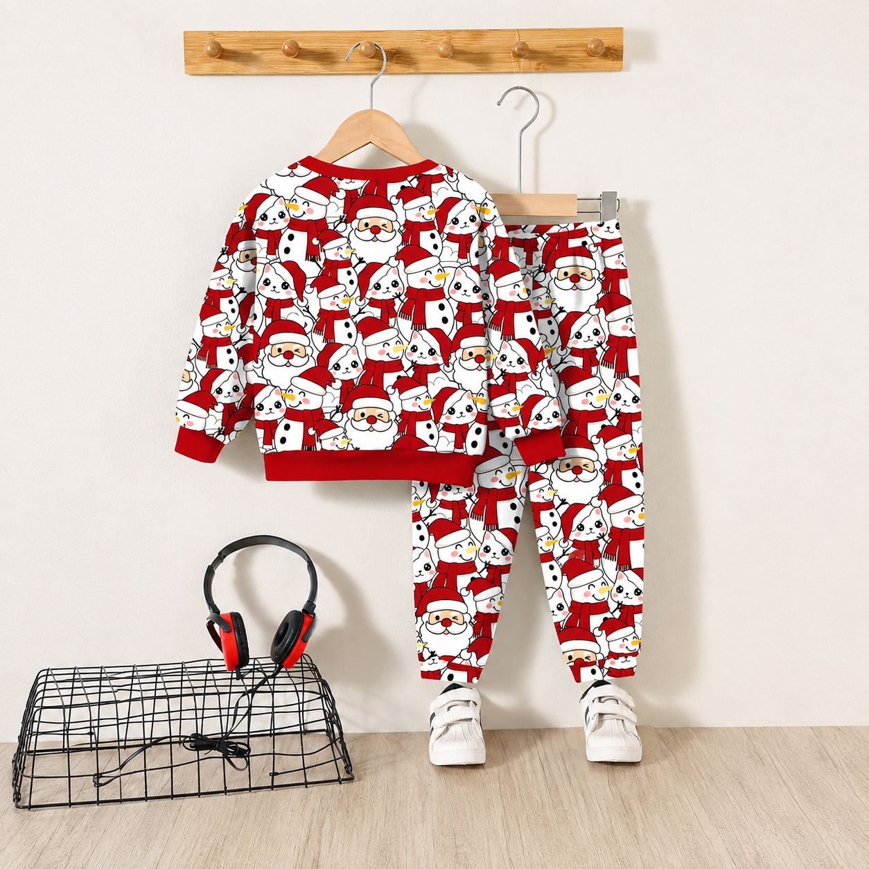 2 Pieces Casual Christmas Sweatshirt And Pant Set For Boys