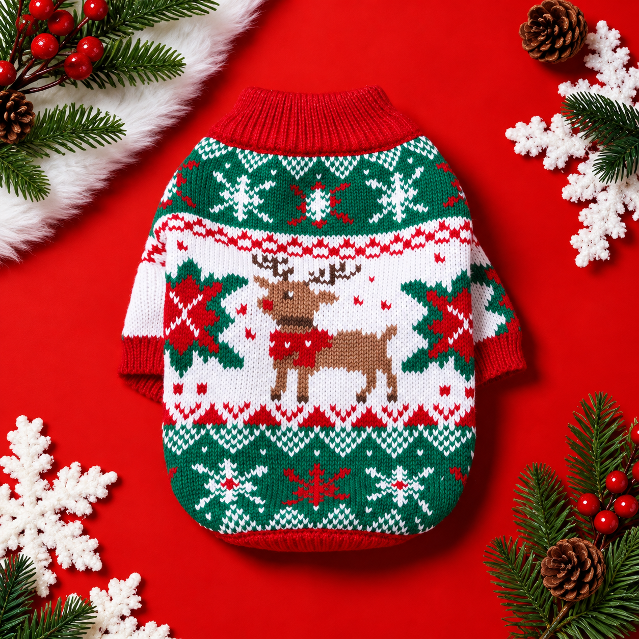 Striped Christmas Pet Sweater For Dogs And Cats