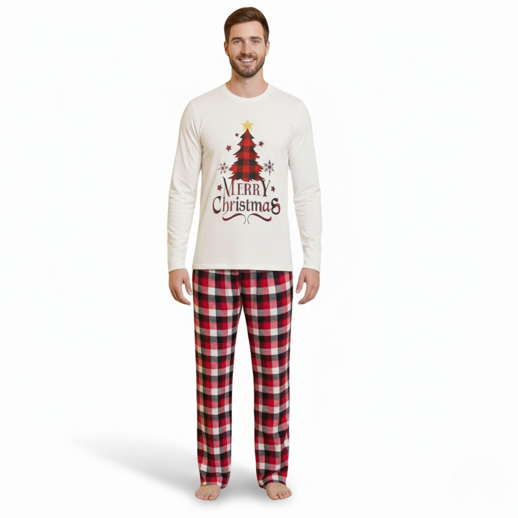 Christmas All Over Print Matching Family Pajama Set With Dog Outfit