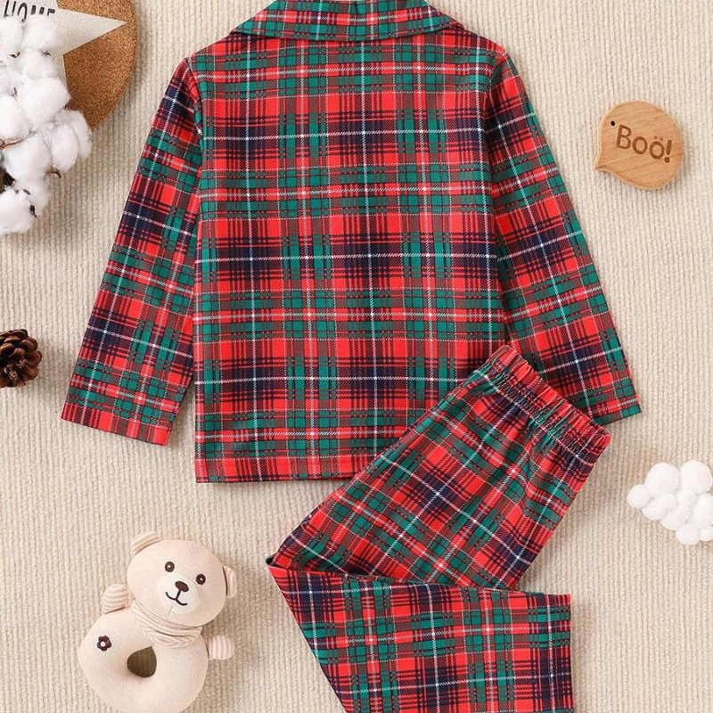 Christmas Plaid Long Sleeve Family Matching Pajamas SetChristmas Plaid Long Sleeve Family Matching Pajamas Set - Image 2