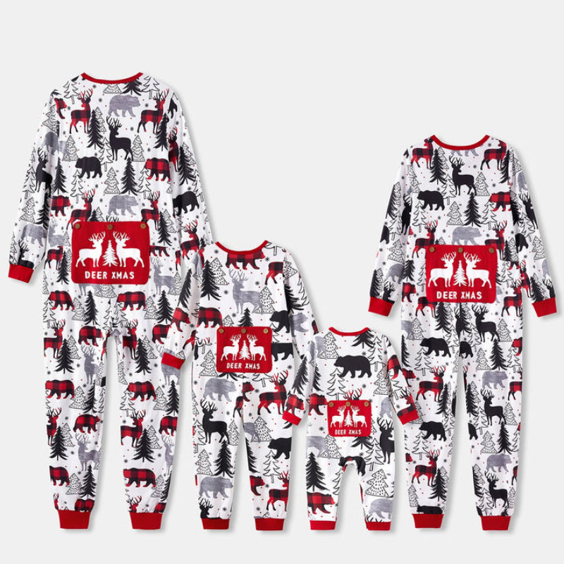 Christmas Family Matching Allover Print Zipper OnesiesChristmas Family Matching Allover Print Zipper Onesies - Image 4