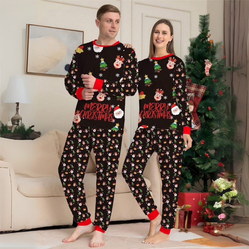 Christmas Letter Print Family Matching Pajamas SetChristmas Letter Print Family Matching Pajamas Set - Image 3