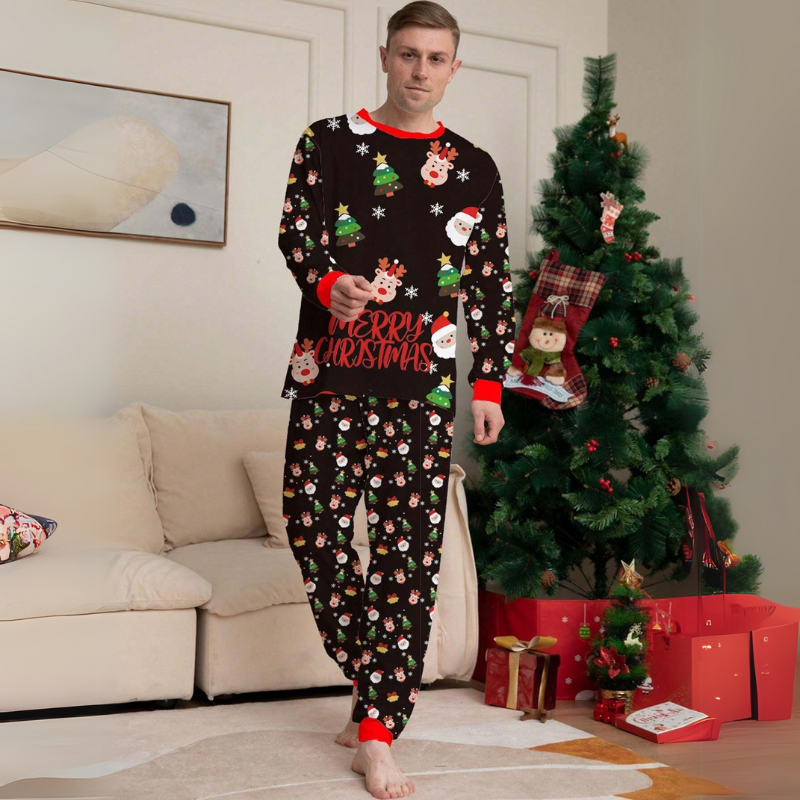 Christmas Letter Print Family Matching Pajamas SetChristmas Letter Print Family Matching Pajamas Set - Image 4