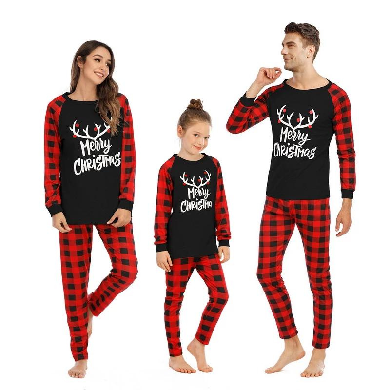 Fashion Letter Merry Christmas Deer Set Black