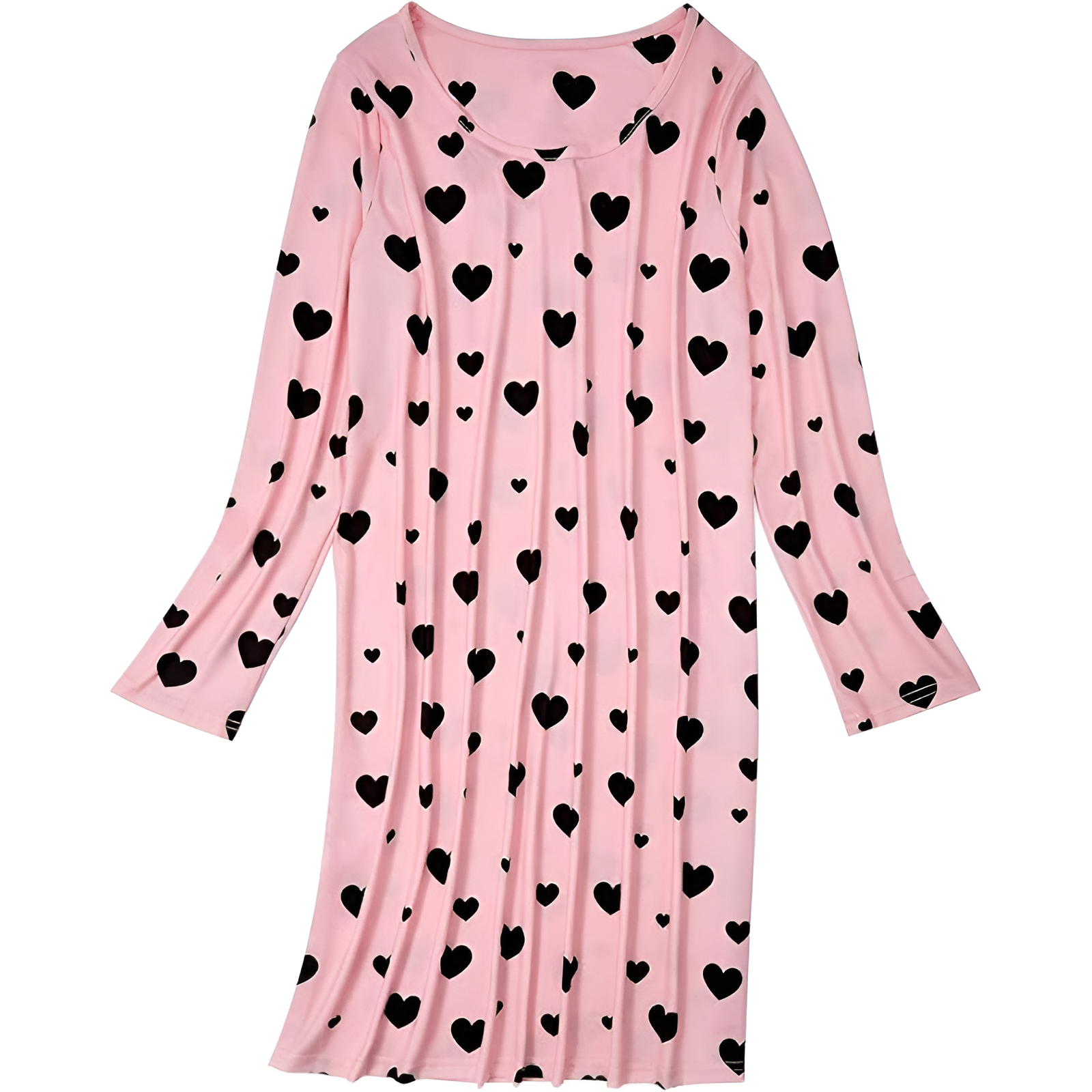 Printed Long Sleeve Nightgown House Dress For Women