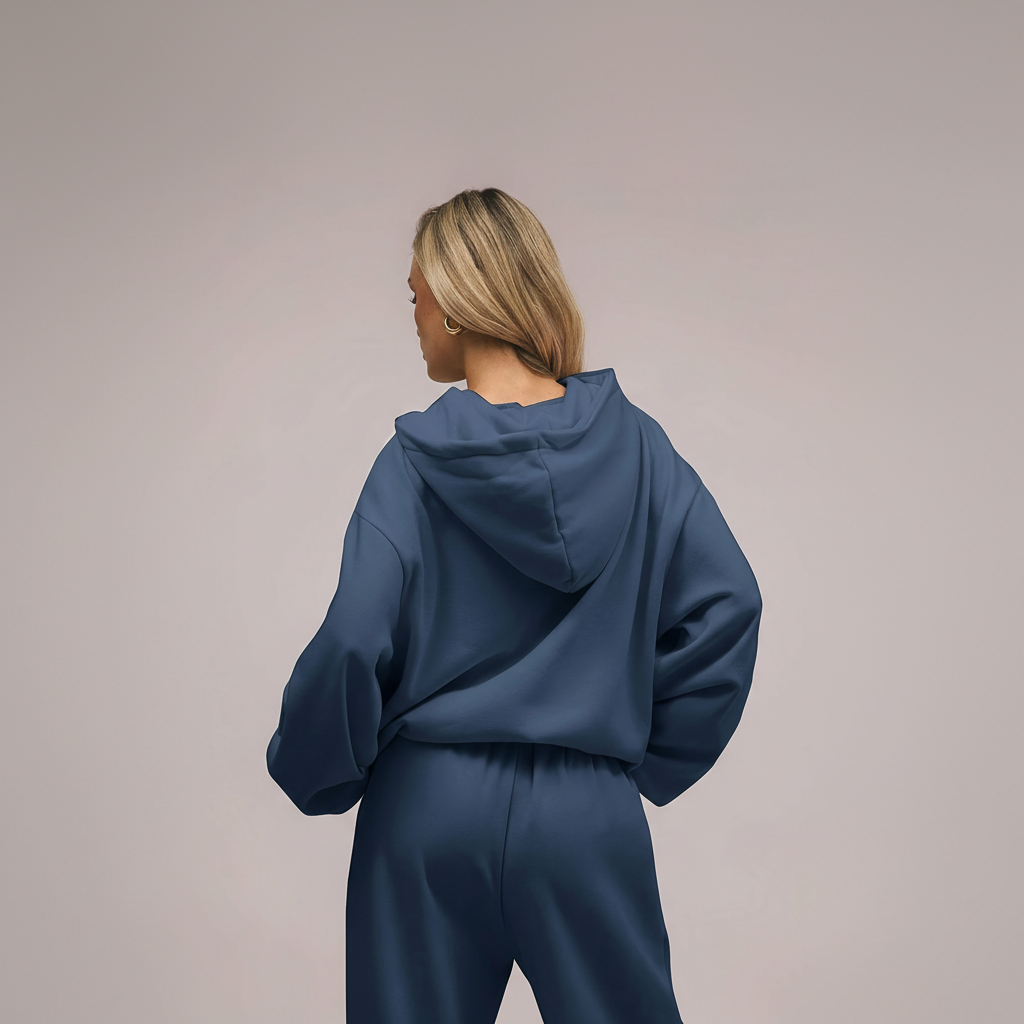 Two Piece Oversized Hoodie And Loose Fit Sweatpants Set With Pockets For Women