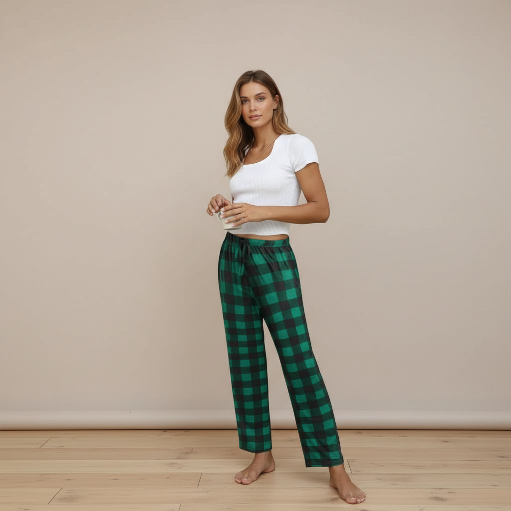 Plaid Lounge Pajama Pants for Women