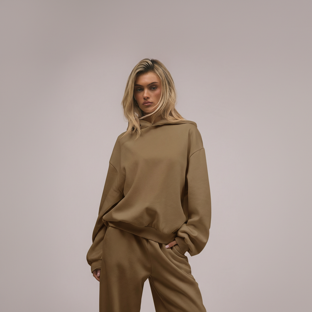 Two Piece Oversized Hoodie And Loose Fit Sweatpants Set With Pockets For Women