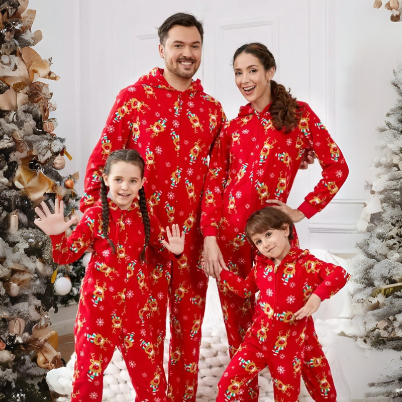 Family Matching Allover Deer Print Hooded Onesies
