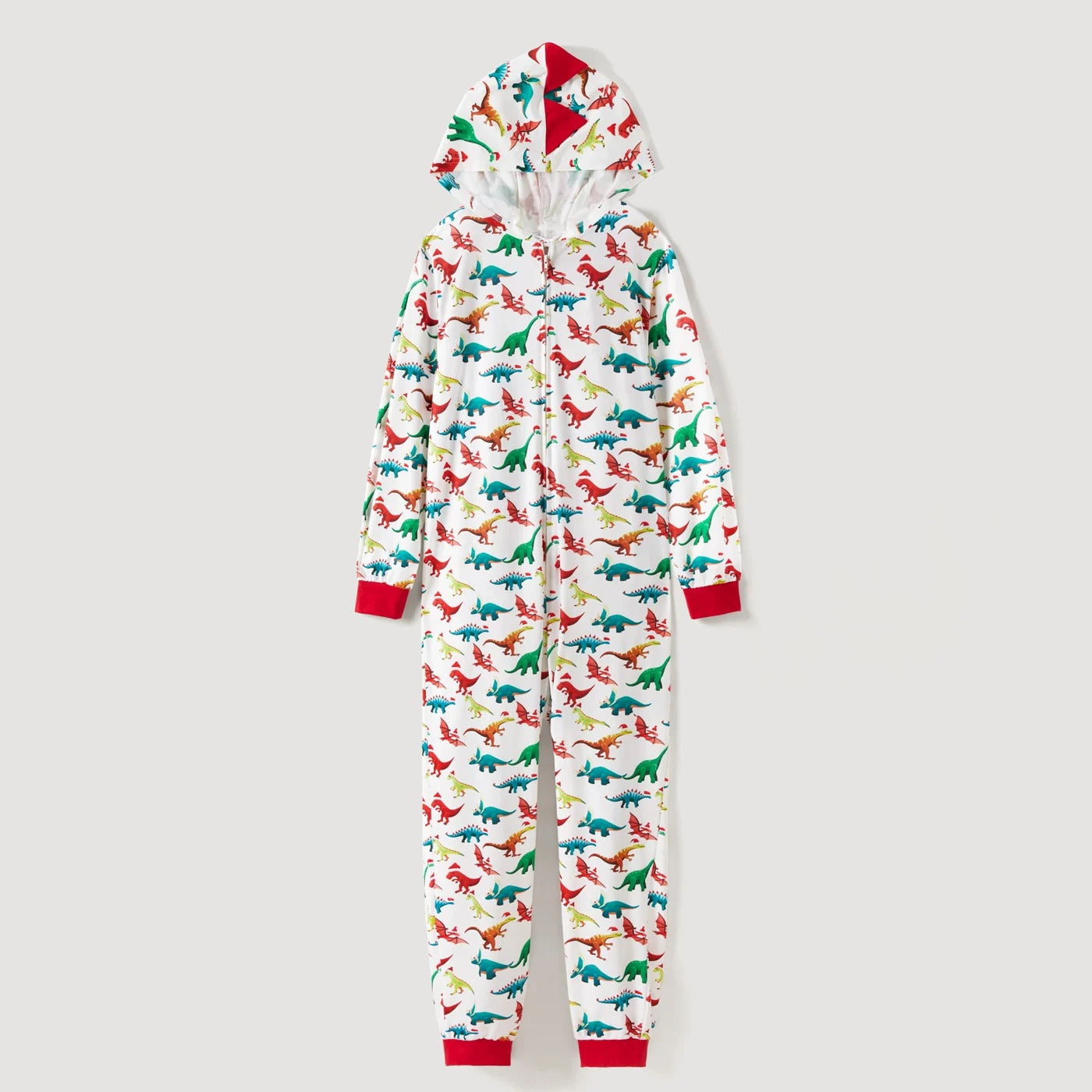Family Matching Dinosaur Christmas Onesie Pajama SetFamily Matching Dinosaur Christmas Onesie Pajama Set - Image 3