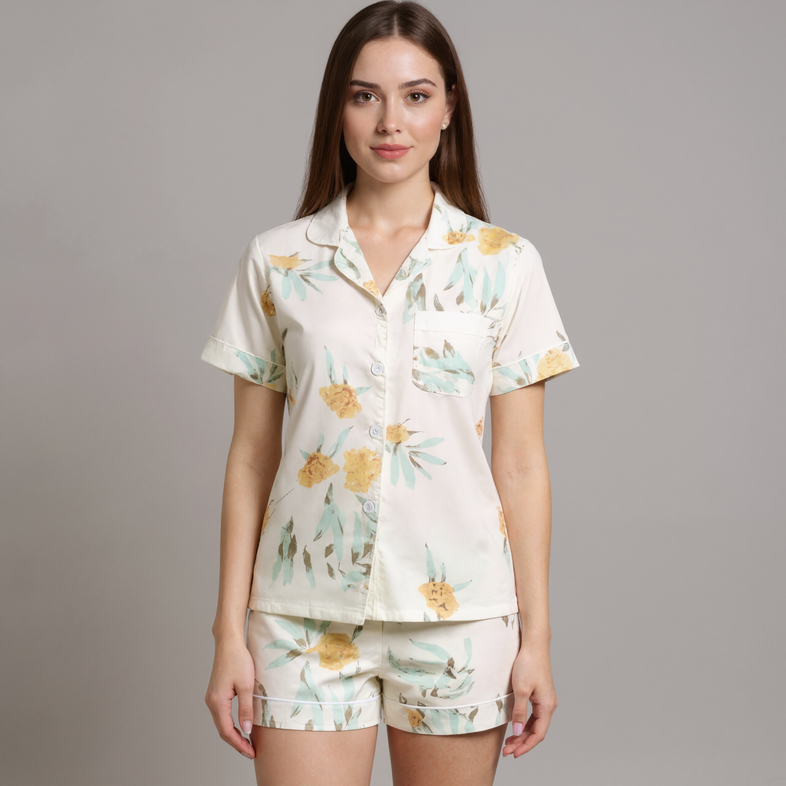 Floral Printed Summer Pajama Set