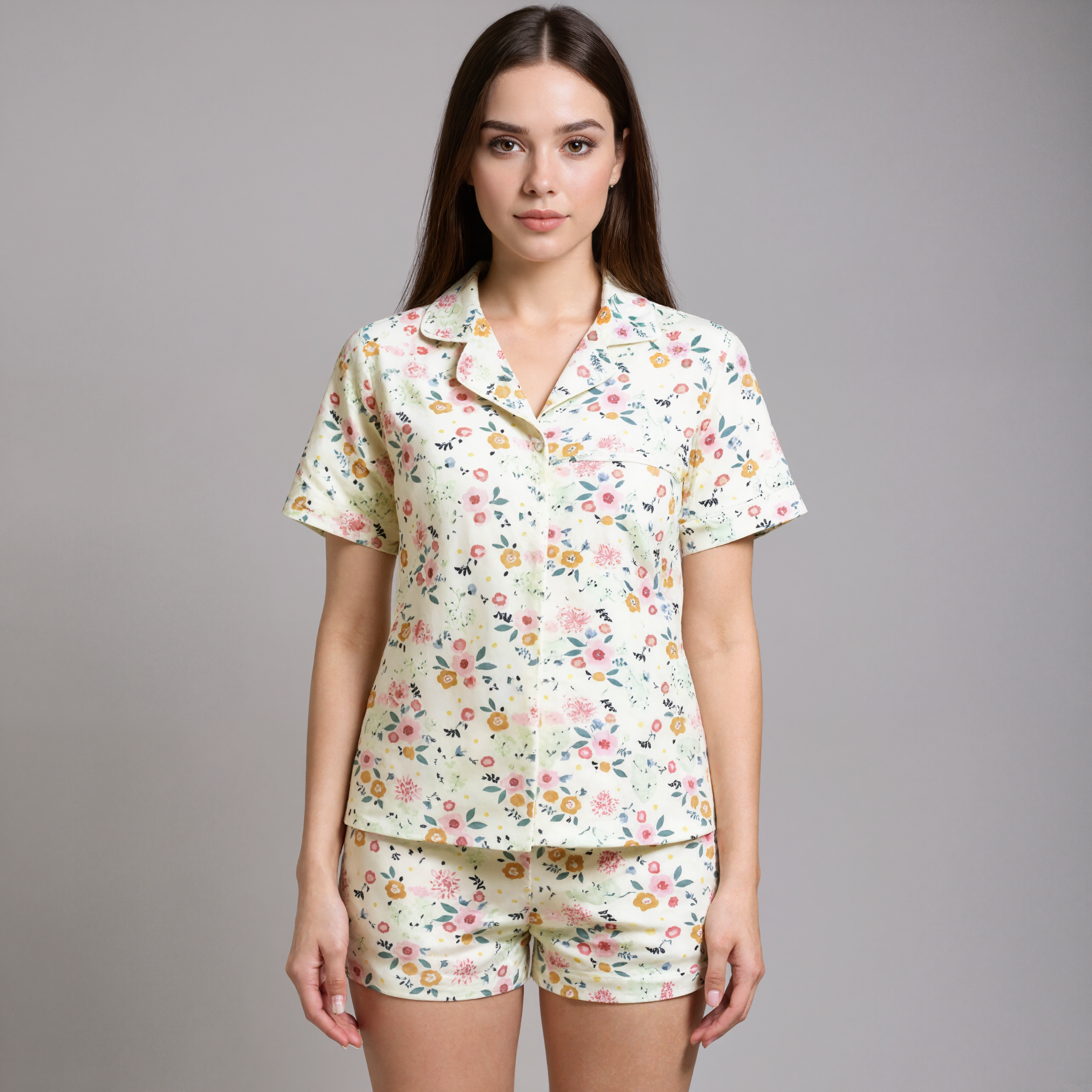 Floral Printed Summer Pajama SetFloral Printed Summer Pajama Set - View 10