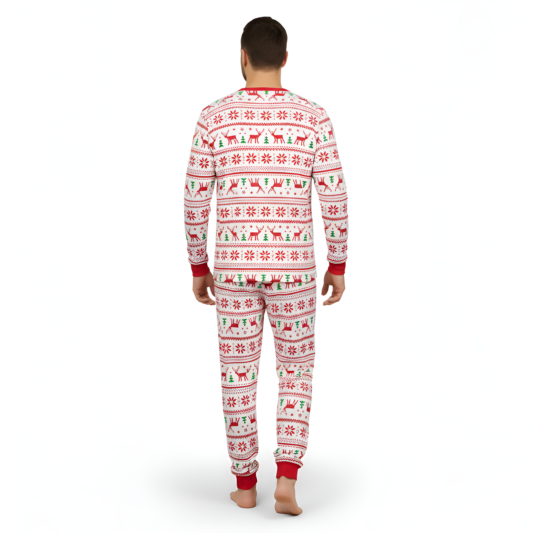 Reindeer And Snowflake Printed Cozy Family Matching Christmas Pajama Set