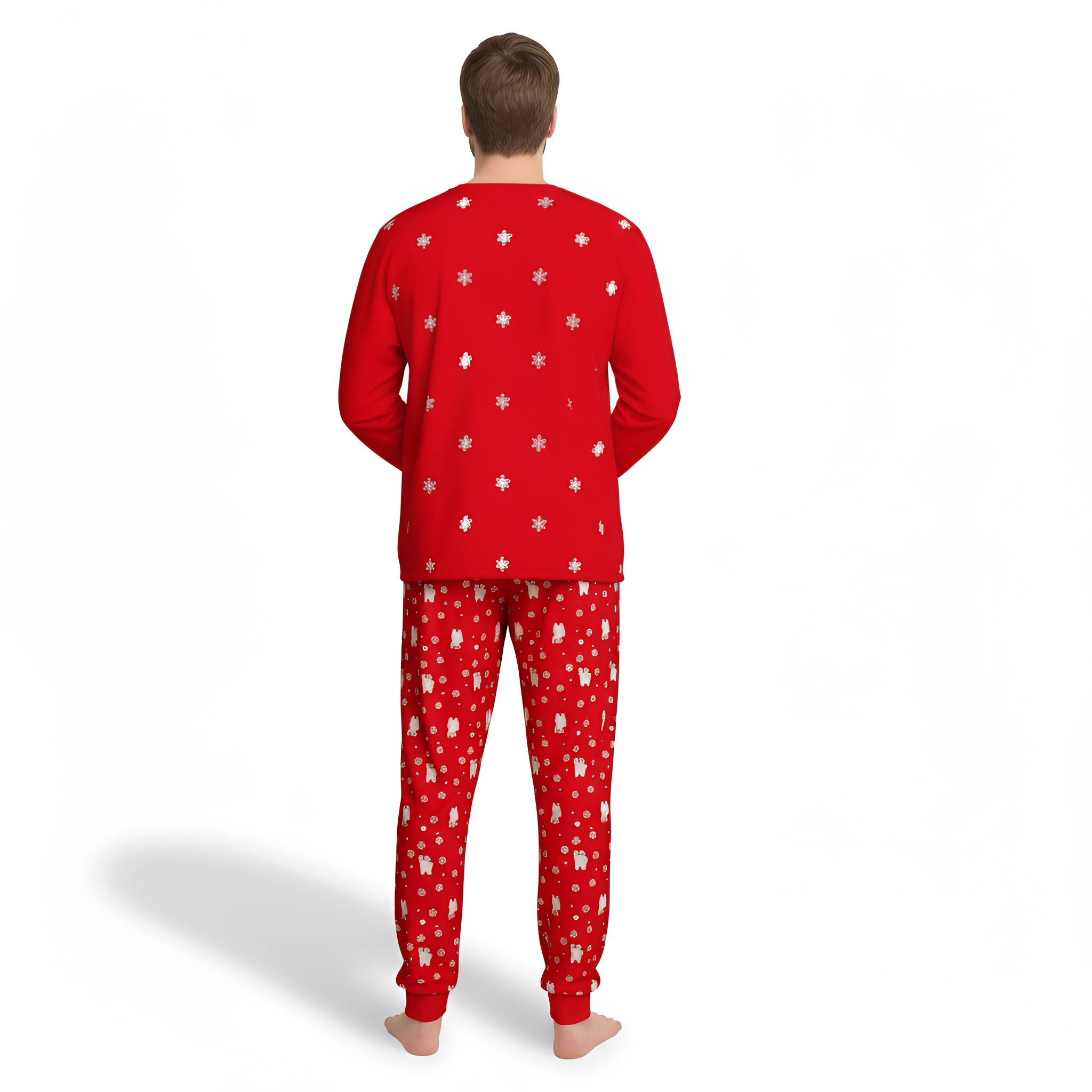 Polar Bear And Snowflake Printed Cozy Family Matching Christmas Pajama Set