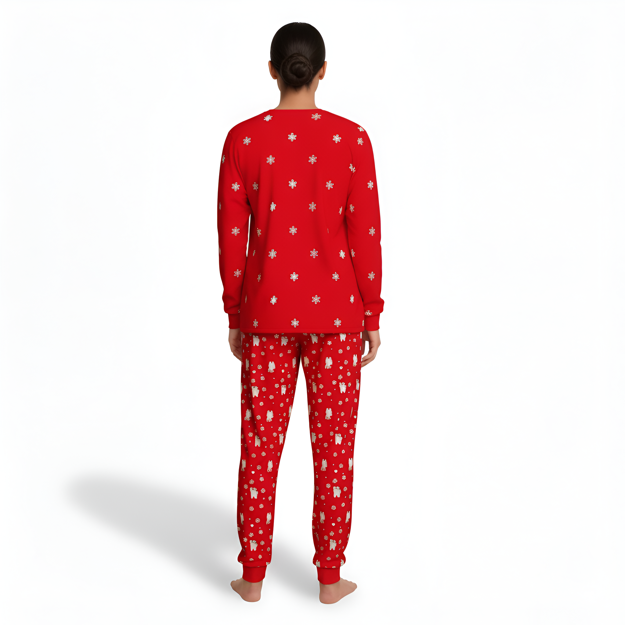 Polar Bear And Snowflake Printed Cozy Family Matching Christmas Pajama Set