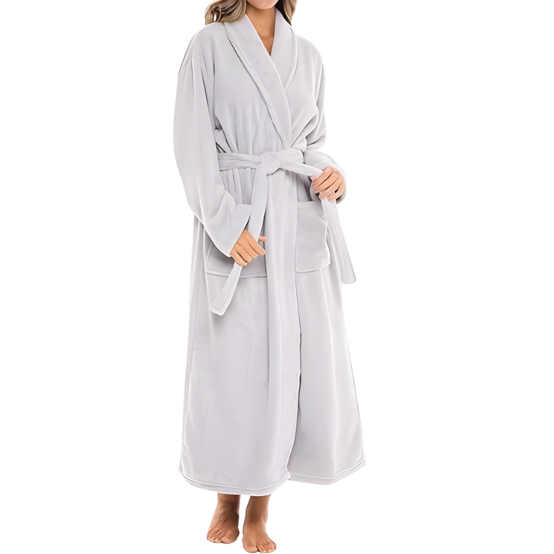 Long Plush Fleece Winter Bathrobe For Women