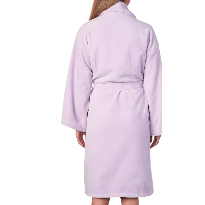 Soft Terry Bathrobe With Shawl Collar And Belt