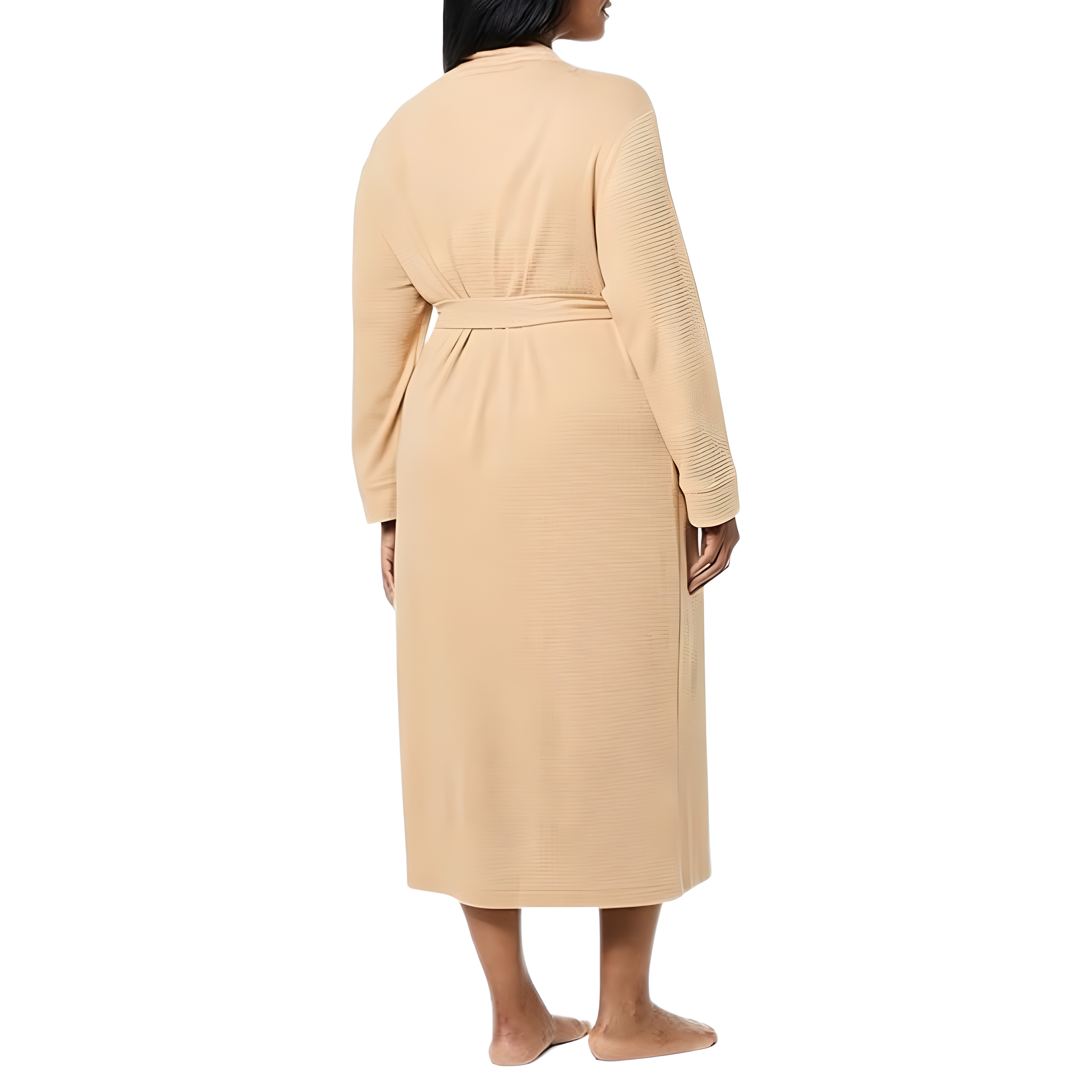 Lightweight Waffle Knit Full Length Bathrobe Home Wear For Women